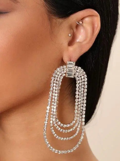 Geneva Diamante Arch Earrings Accessory by ADOVEIL