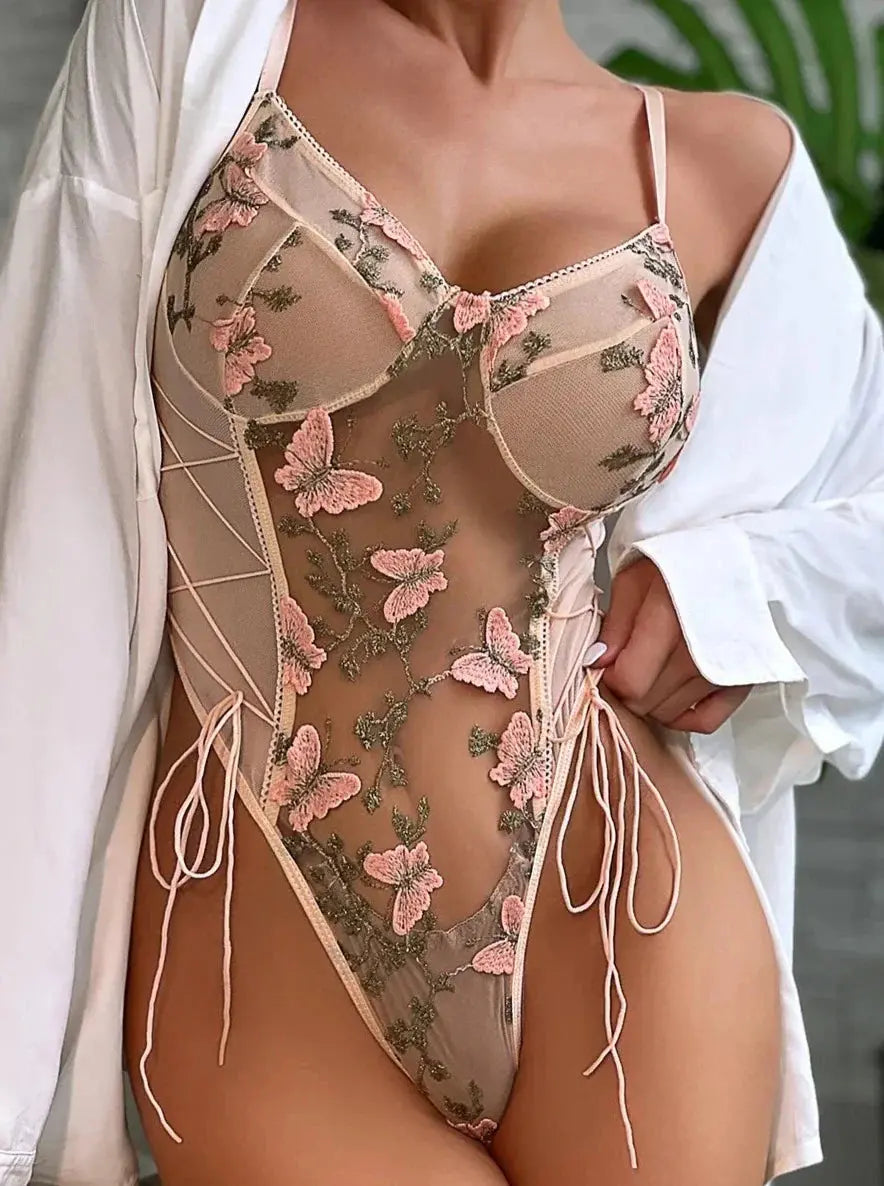 Butterfly Embrace Lace Lingerie Set by ADOVEIL