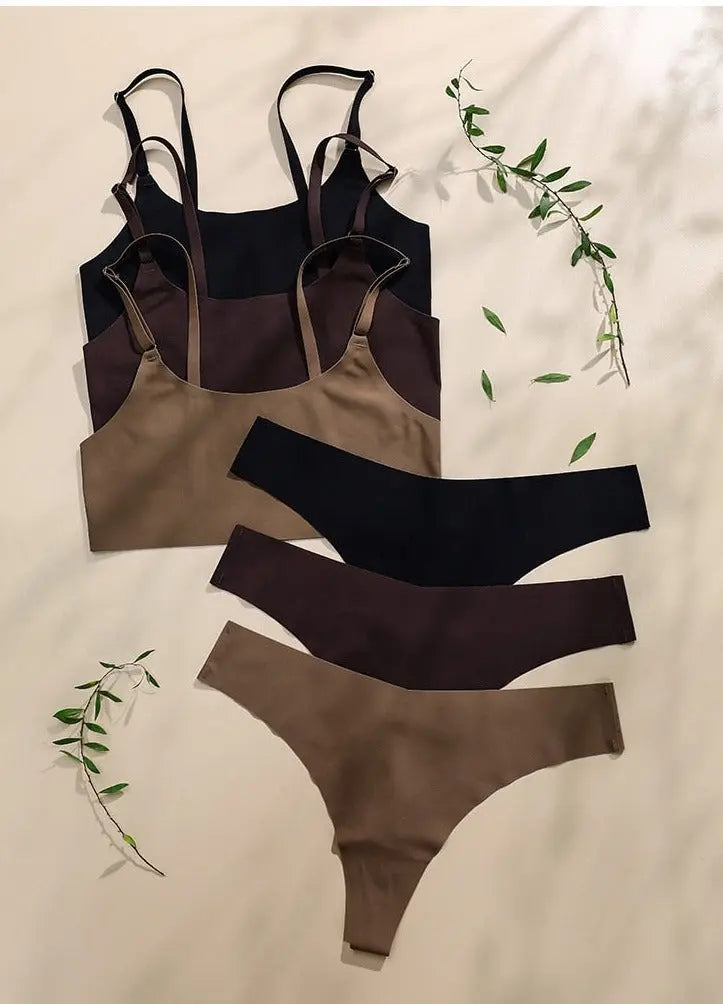 Seamless Micro Underwear Lingerie Set by ADOVEIL