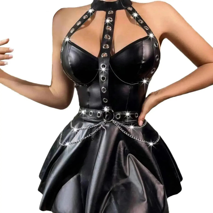 Rade Leather Dress by ADOVEIL