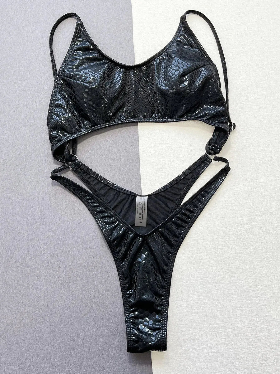 Snake Print Bikini Set by ADOVEIL