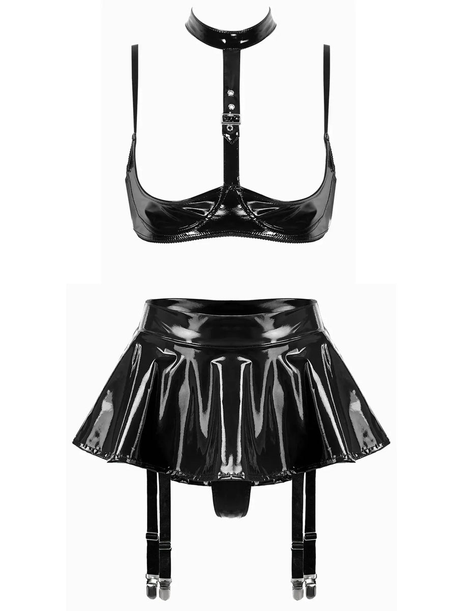Lica Leather Lingerie Set by ADOVEIL