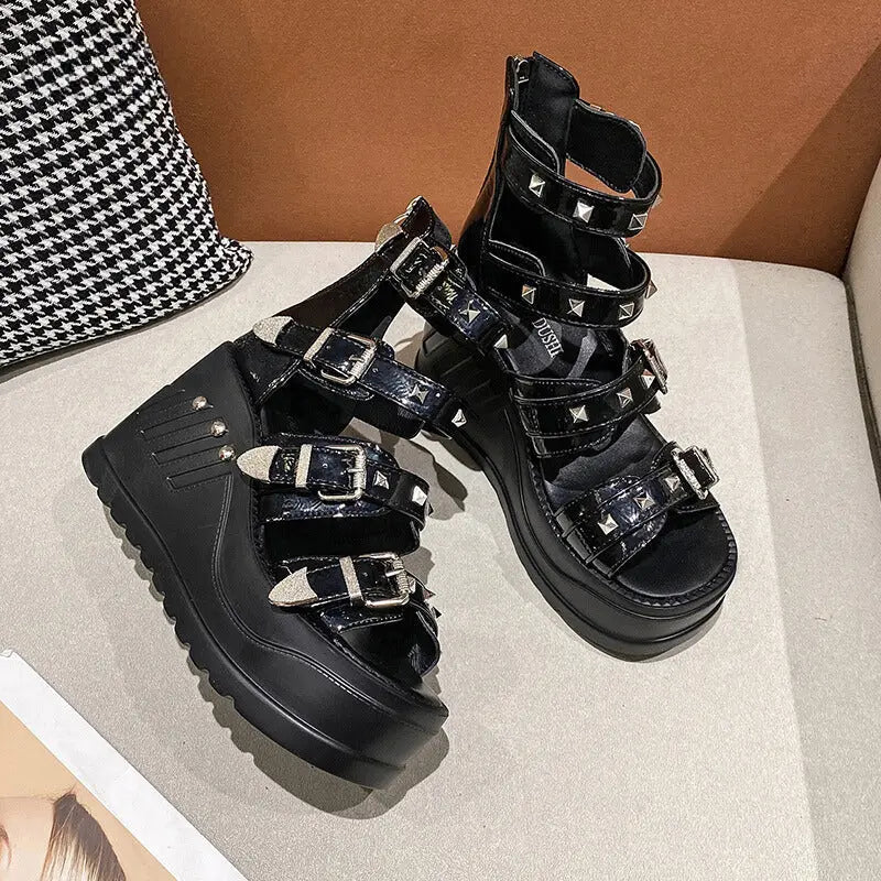 Crystal Platform Sandals by ADOVEIL