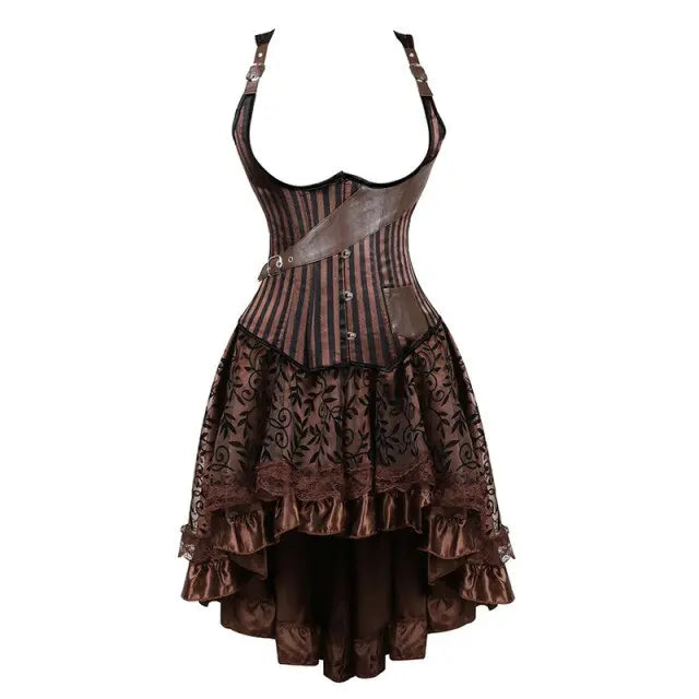 Mocha Corset Dress by ADOVEIL