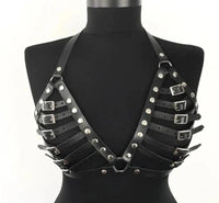 Leather Harness Bra by ADOVEIL