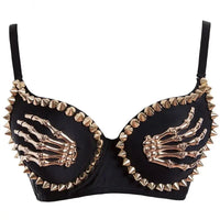 Metal Skeleton Bra by ADOVEIL