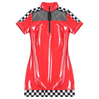 Latex Racer Driver Dress by ADOVEIL — view 3