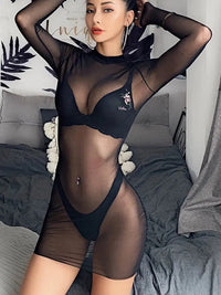 Sheer Temptation Mini Dress by ADOVEIL — view 6